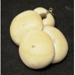 Chinese carved ivory mushroom form pendant