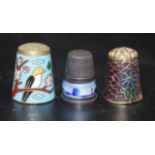 Three various vintage thimbles