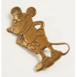 1930's brass Mickey mouse figural brooch