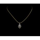 Diamond and 18ct two tone gold pendant and chain