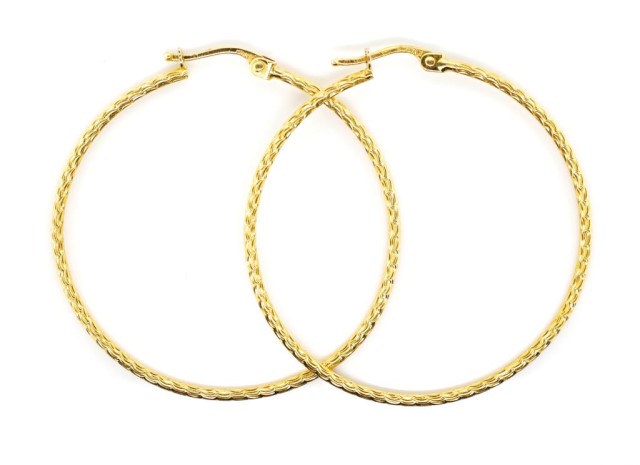 18ct yellow gold hoop earrings - Image 2 of 4