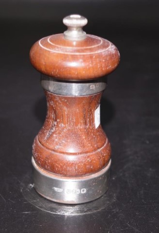 Elizabeth II sterling silver banded pepper mill - Image 2 of 6