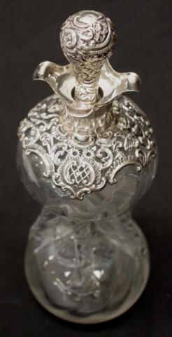Victorian sterling silver & crystal decanter - Image 7 of 8