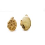 Two 9ct gold lockets