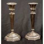 Pair of sterling silver candlesticks