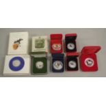 Nine animal theme Australian silver coins