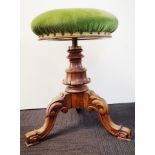 Victorian adjustable height piano stool