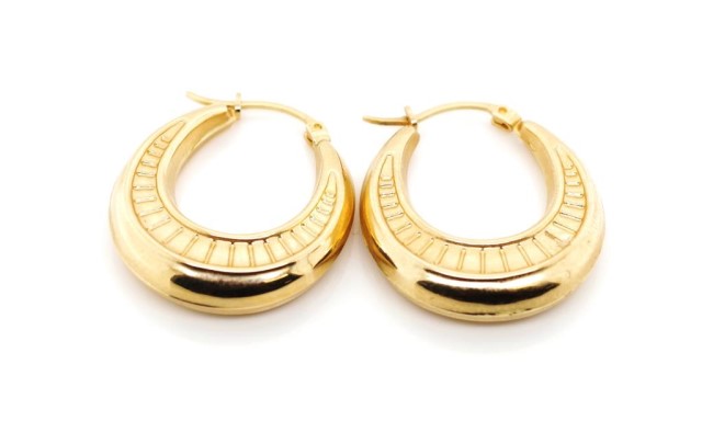 14ct yellow gold creole earrings