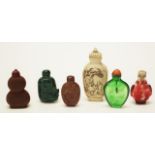Six various Chinese snuff bottles