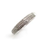 Pave diamond and 9ct white gold ring