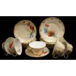 Fifteen piece Limoges 'Poppy' part coffee set