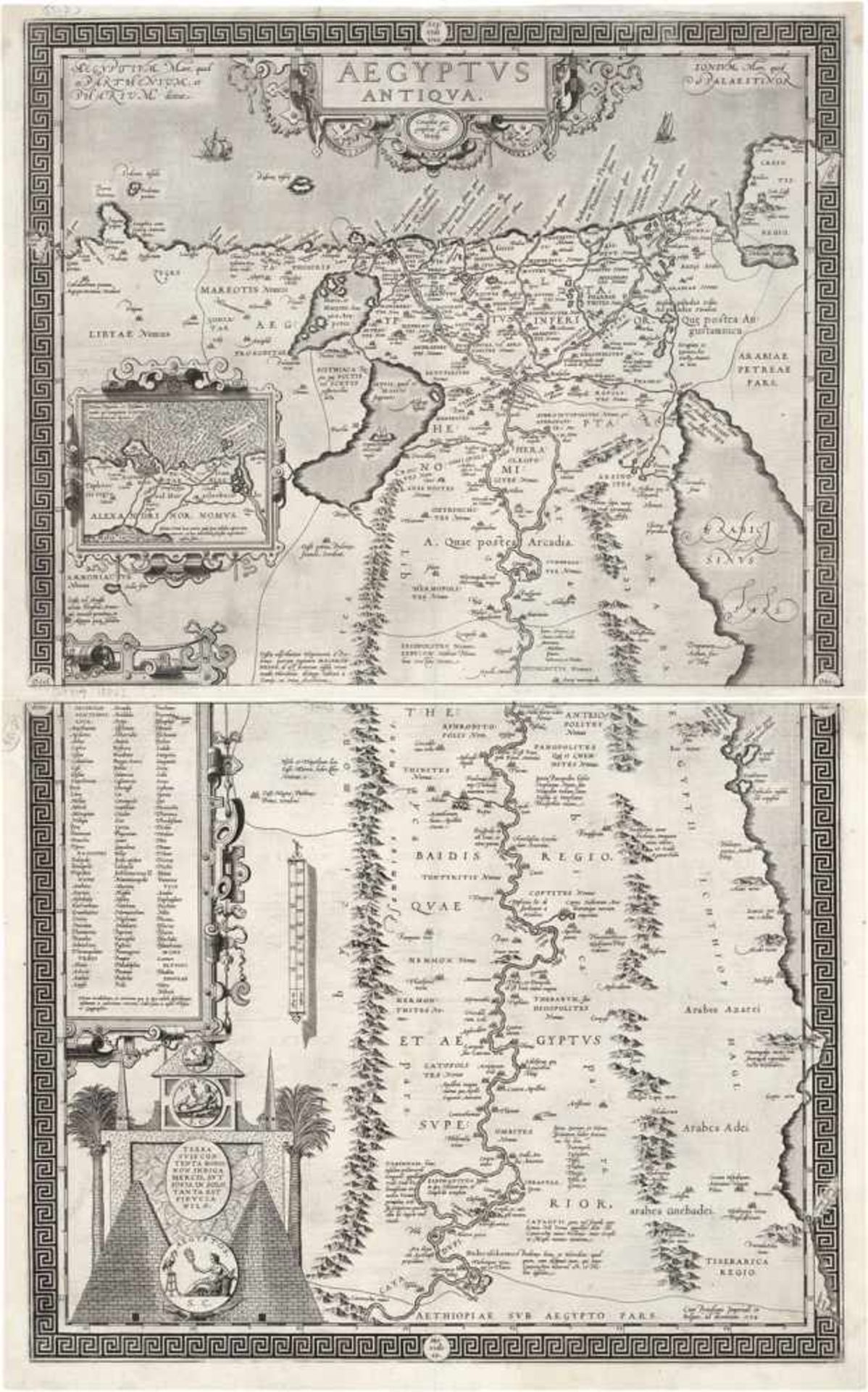 Ortelius, Abraham: Aegyptus antiquaOrtelius, Abraham. Aegyptus antiqua. Kupferstichkarte (