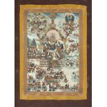 Thangka: Tsongkhapa. Buddha Bodhisattvas. Tibetische ThangkaThangka. - Tsongkhapa. Buddha