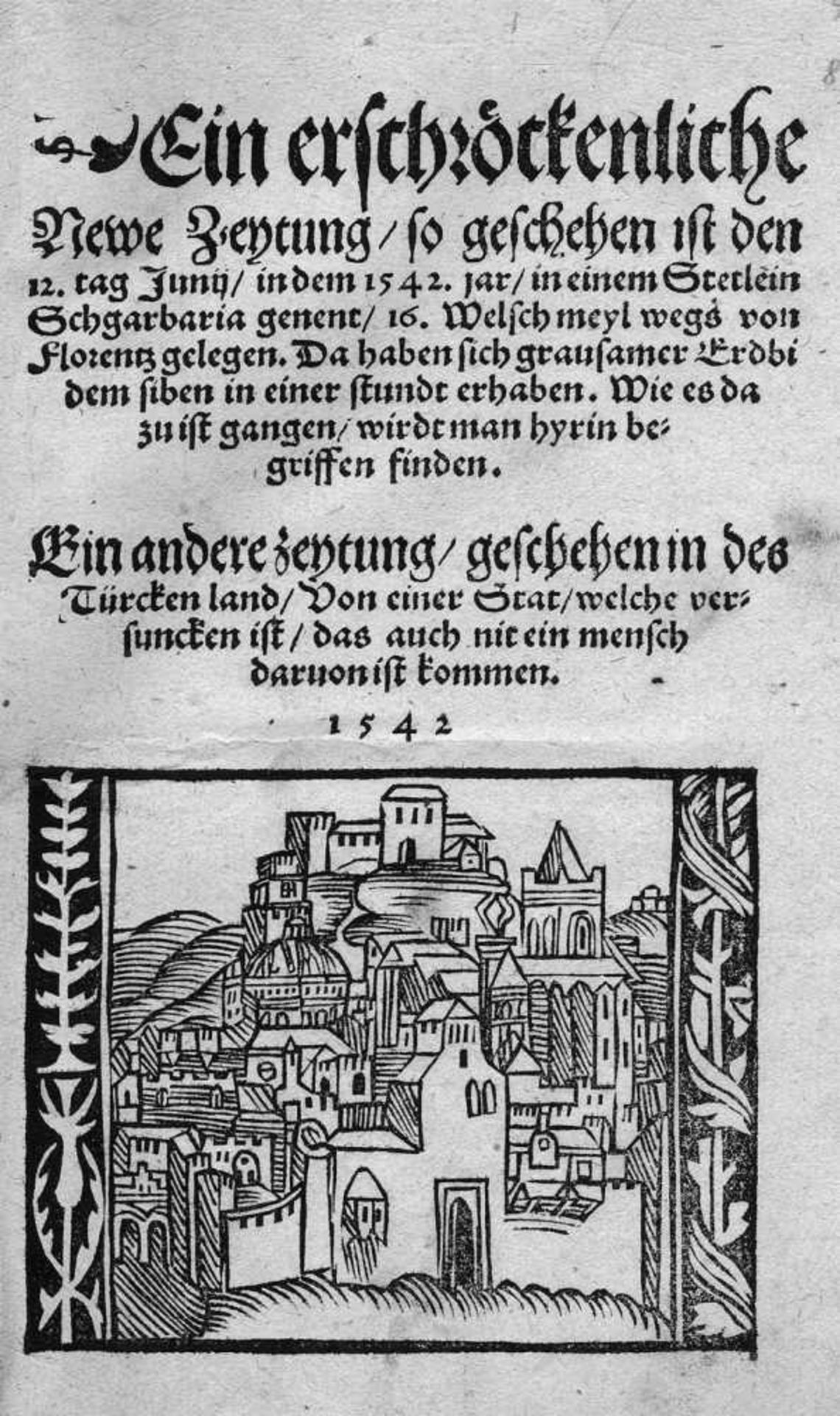 Ein erschroeckenliche Newe Zeytung: so geschehen ist dem 1542. jar, in einem Stetlein Schgarbaria