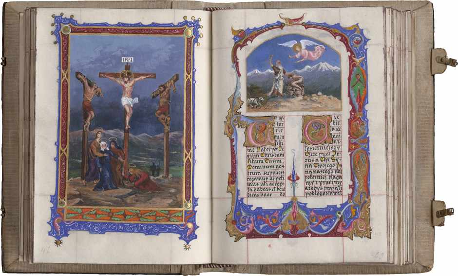 Horae polscae Beatae Mariae Virginis: Polnische Stundenbuchhandschrift auf Pergament, reich - Image 7 of 8