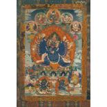 Thangka: Buddha Shakyamuni. Buddha Bodhisattvas. Tibetisch-nepalesische ThangkaThangka. -