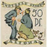 Notgeld: Alben mit zusammen 380 NotgeldscheinenNotgeld. Sammlung von ca. 340 farbig illustrierten,