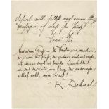 Dehmel, Richard: Gedicht in einem Brief von Ida Dehmel- (Dehmel, Richard). Eigh. Gedichtmanuskript