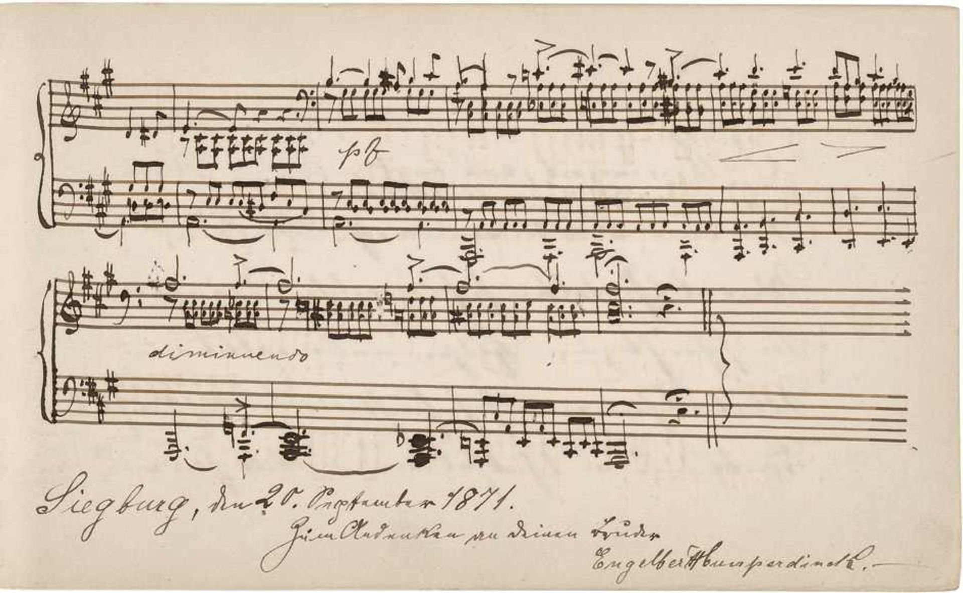 Humperdinck, Engelbert: Poesie-Album mit MusikmanuskriptHumperdinck, Engelbert, Komponist (1854-