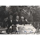 Kennedy-Besuch in Berlin: Foto mit Adenauer und BrandtKennedy-Besuch in Berlin. Orig.-Foto in