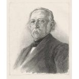Liebermann, Max: Theodor Fontane. Orig.-Lithographie auf KupferdruckkartonFontane, Theodor. -