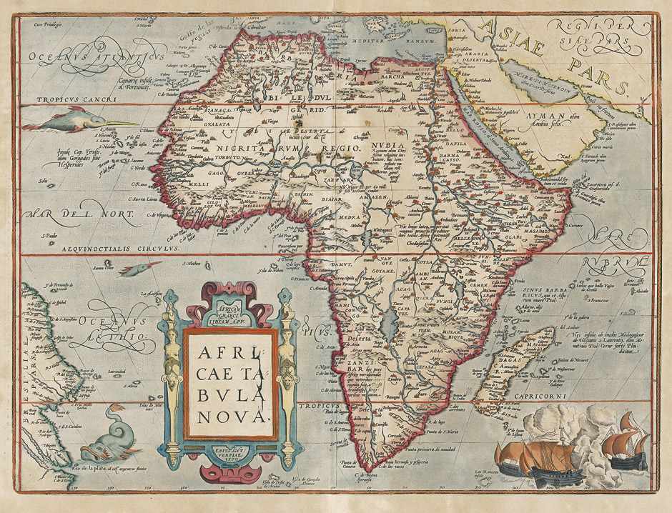 Ortelius, Abraham: Africae tabula novaOrtelius, Abraham. Africae tabula nova. Kolorierte