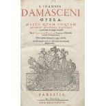 Johannes Damascenus: OperaJohannes Damascenus. Opera, multo quam unquam antehac auctiora, magnaque