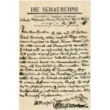 Jacobsohn, Siegfried: Postkarte an Maxim. HardenJacobsohn, Siegfried, Theaterkritiker und Publizist,