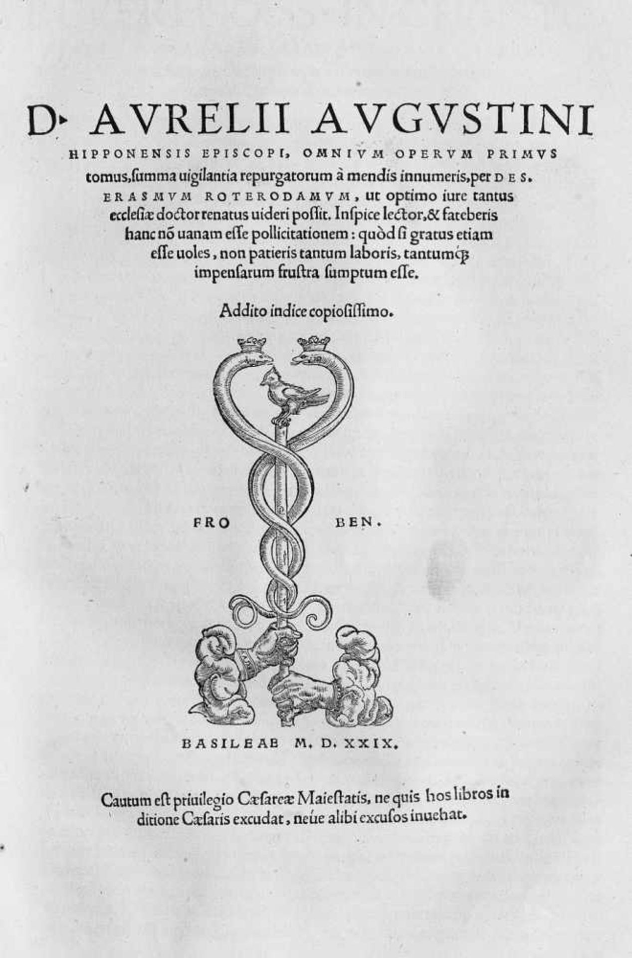 Augustinus, Aurelius: Opera omniaAugustinus, Aurelius. Opera omnia. Hrsg. von Erasmus. Index und