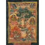 Thangka: Buddha Shakyamuni. Buddha Bodhisattvas. Tibetisch-nepalesische ThangkaThangka. - Buddha