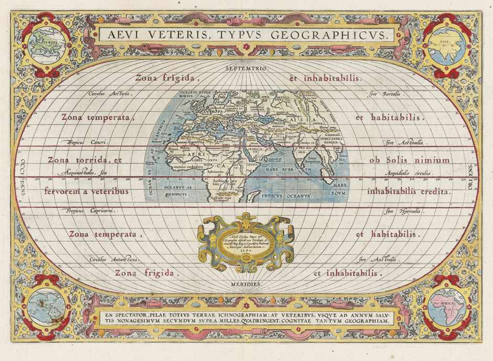Ortelius, Abraham: Aevi veterisOrtelius, Abraham. Aevi veteris, typus geographicus. Kolorierte