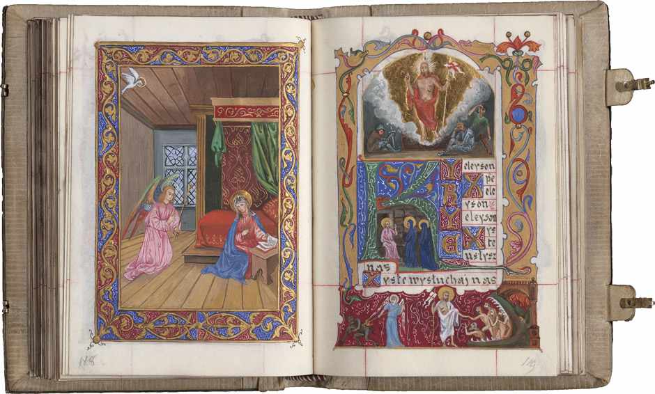 Horae polscae Beatae Mariae Virginis: Polnische Stundenbuchhandschrift auf Pergament, reich - Image 4 of 8