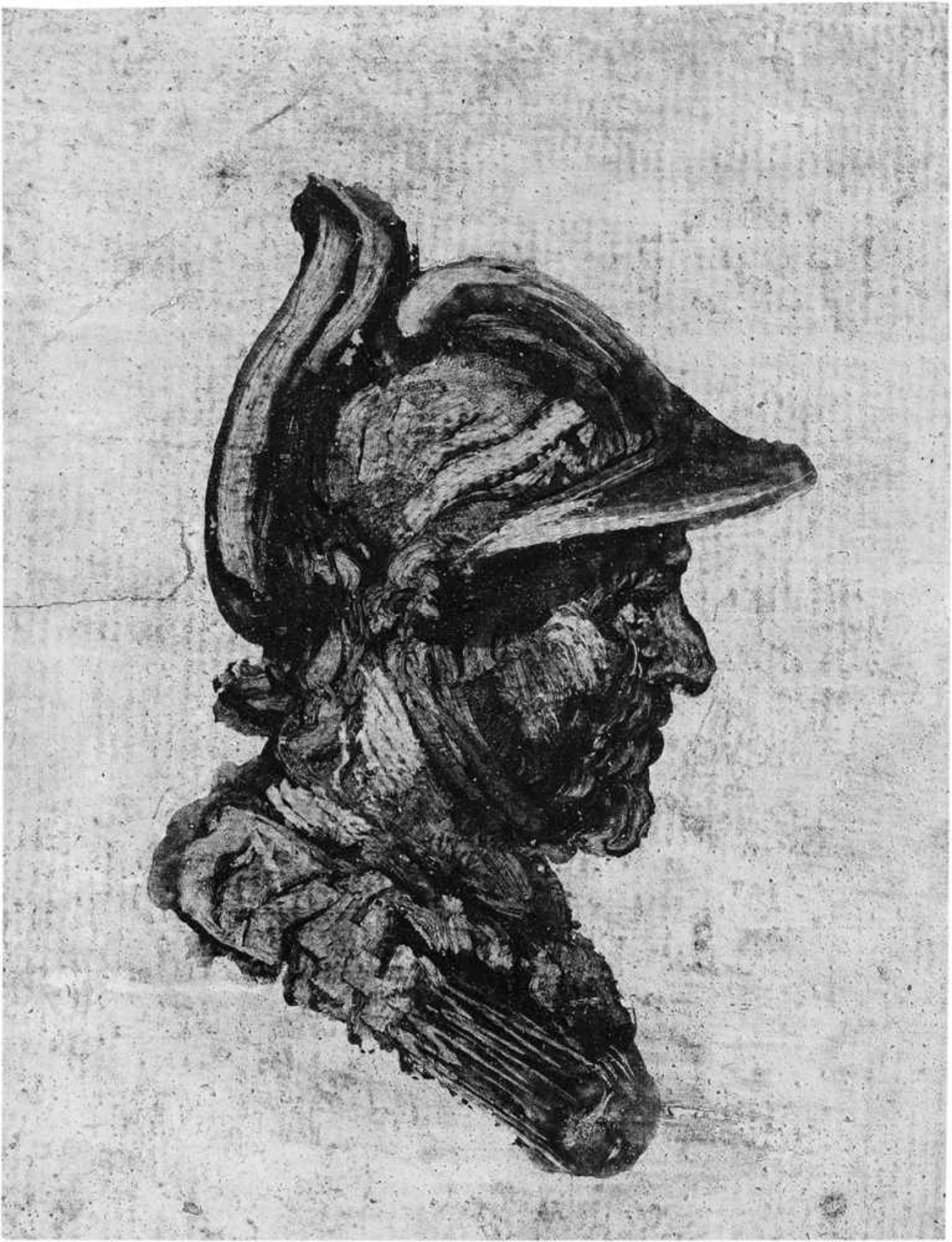 Castiglione, Giovanni Benedetto - Umkreis: Kopf eines SoldatenUmkreis. Kopf eines Soldaten.