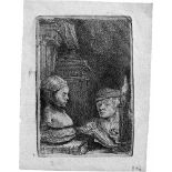 Rembrandt Harmensz. van Rijn: Der ZeichnerDer Zeichner. Radierung. 9,5 x 6,3 cm. Um 1641. B. 130,