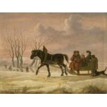 Gebauer, Christian David: Winterlandschaft mit PferdeschlittenWinterlandschaft mit