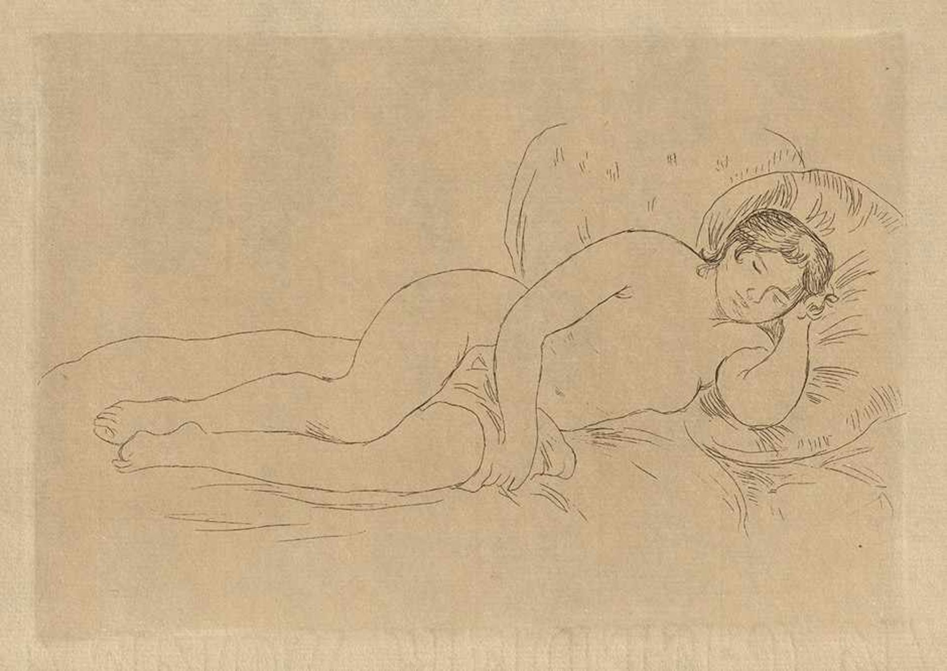 Renoir, Auguste: Femme nue couchée (tournée à droite). 2e PlancheFemme nue couchée (tournée à