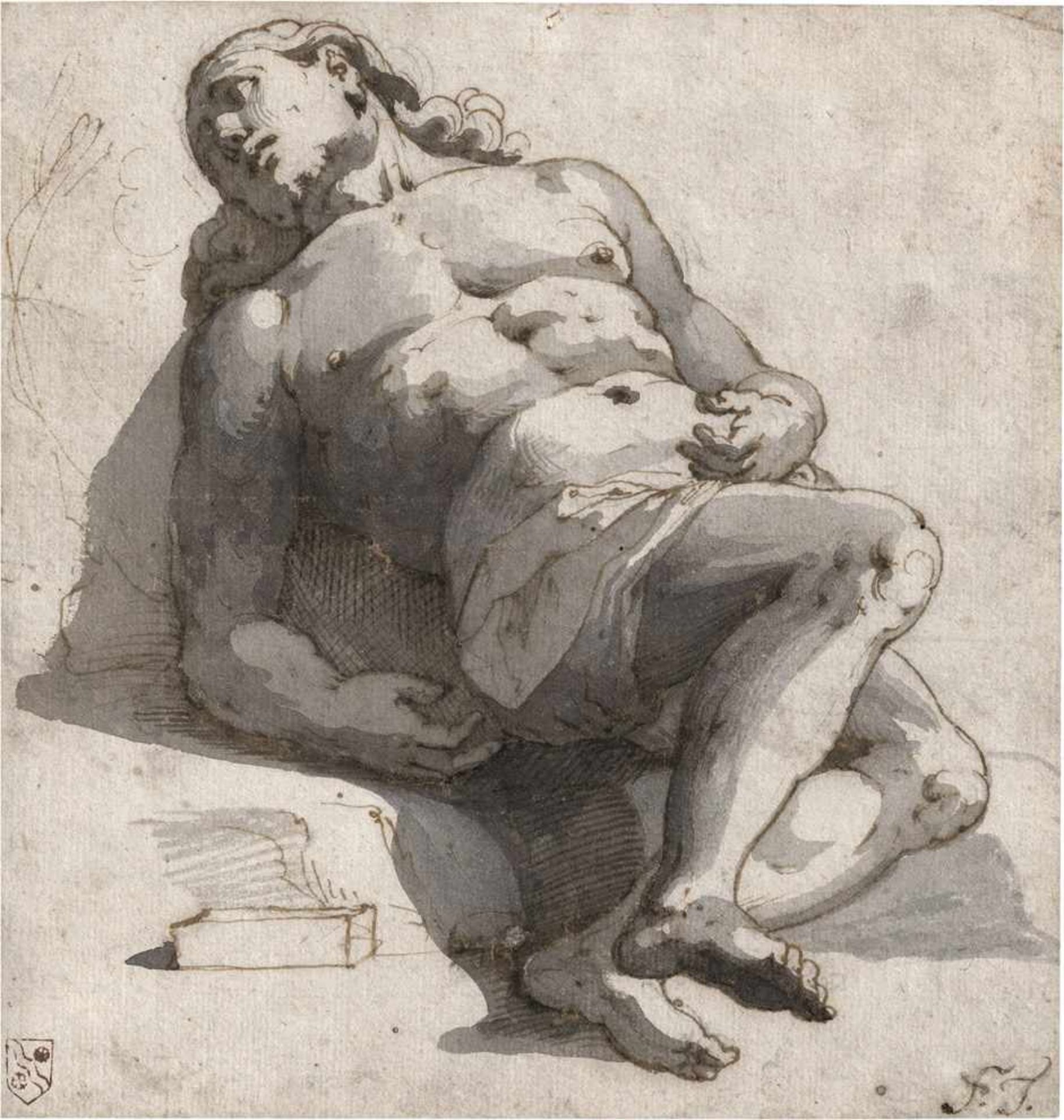 Trotti, Giovanni Battista: Studie des liegenden toten ChristusStudie des liegenden toten Christus.