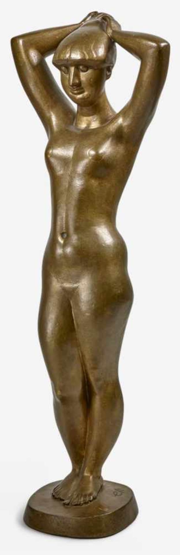 Ewel, Gerd: EvaEvaBronze mit goldbrauner Patina. 1965.51 x 18 x 10 cm.Auf der Bronzeplinthe rechts - Image 2 of 2