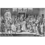 Bruyn, Nicolaes de: Salomon empfängt die Königin von SabaSalomon empfängt die Königin von Saba.
