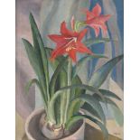 Stamm, Elisabeth: Tulipes rouges"Tulipes rouges"Öl auf Leinwand. Um 1930.56,5 x 45 cm.Unten rechts