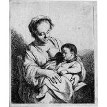 Bega, Cornelis: Die MutterDie Mutter. Radierung. 10,9 x 8,6 cm. B. 28, Dutuit 28, Hollstein 28 I (