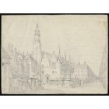 Platzer, Josef: Das Rathaus in BreslauDas Rathaus in Breslau.Beistift auf Van Gelder Bütten. 25,4