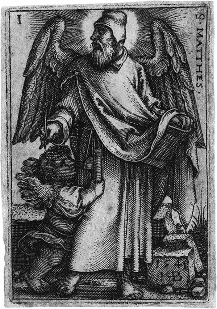 Beham, Hans Sebald: Die vier EvangelistenDie vier Evangelisten. 4 Kupferstiche. Je ca. 4,3 x 2,9 cm.