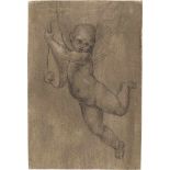 Fra Bartolomeo - Umkreis: Fliegender Putto mit LauteUmkreis. Fliegender Putto mit Laute.Schwarze und