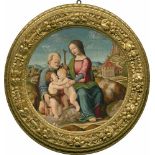 Italienisch: 1. Hälfte 16. Jh. Die hl. Familie mit Johannes dem Täufer in einer Landschaft.1. Hälfte