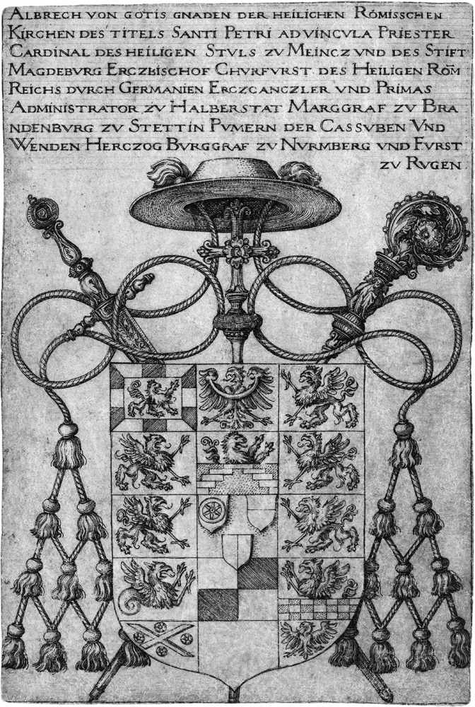 Beham, Hans Sebald: Das Wappen des Kardinals Albrecht von BrandenburgDas Wappen des Kardinals