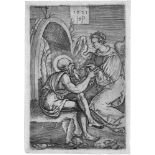 Beham, Hans Sebald: Der hl. Hieronymus mit dem EngelDer hl. Hieronymus mit dem Engel. Kupferstich.