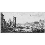 Callot, Jacques: Vue du LouvreVue du Louvre. Radierung. 16,1 x 33,9 cm. Meaume 713, Lieure 667 V.