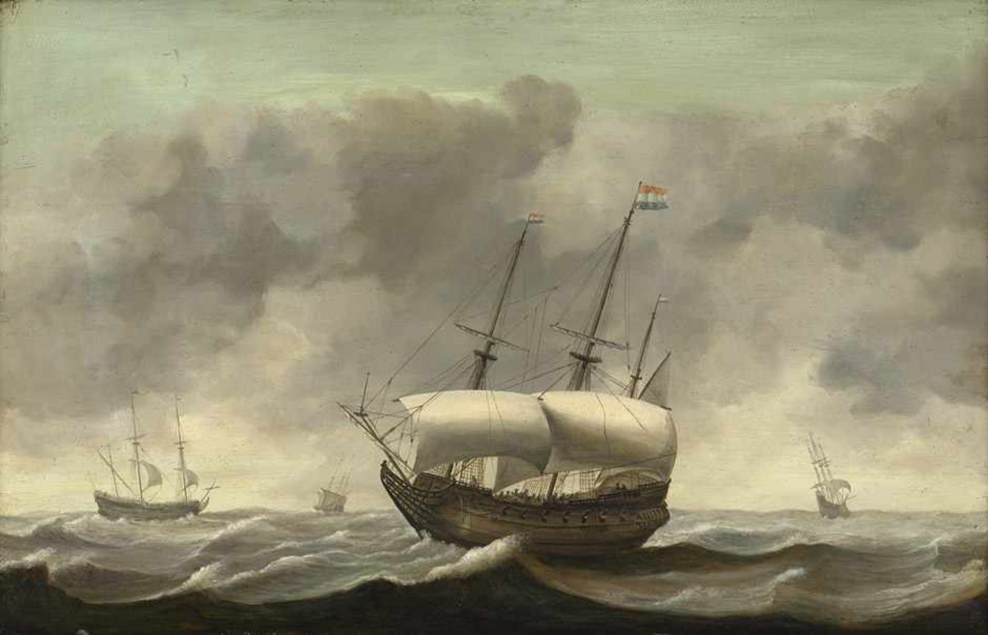 Eertvelt, Andries van - zugeschrieben: Segelschiffe in stürmischer Seezugeschrieben. Segelschiffe in