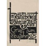 Schmidt-Rottluff, Karl: Gruß zum Neujahr 1925Gruß zum Neujahr 1925Holzschnitt auf Japan. 1924.20,5 x